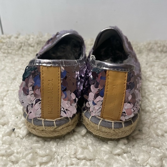 Tory Burch Purple Sequin Glitter Espadrilles 6 - Picture 3 of 10